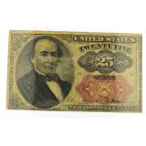 Rare Twenty Five Cent Fractional Currency Note