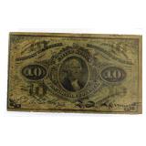 George Washington 10 Cent Fractional Currency Note