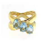 Genuine 2.00 ct Aquamarine Journey Ring