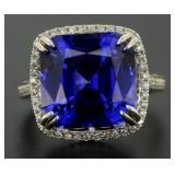 14kt Gold 12.62 ct. Sapphire & Diamond Ring