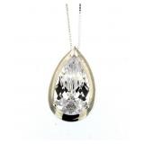 Pear Cut 13.60 ct White Topaz Bezel Set Pendant