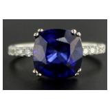 14kt Gold 5.72 ct Sapphire & Diamond Ring