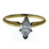 14kt Gold Marquise Cut 3/4 ct Diamond Solitaire