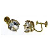 14kt Gold 4.50 ct Natural Quartz Solitaire Earring