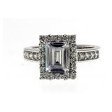 Emerald Cut 2.00 ct White Topaz Solitaire Ring