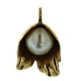 14kt Gold 7.2 mm Natural Pearl Pendant