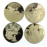 (4) Sterling Silver Nativity Medalions