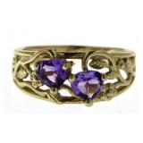 10kt Gold Natural Amethyst Estate Ring