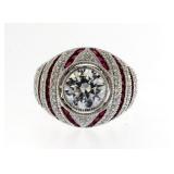 Antique Style Bezel Set White Topaz Solitaire Ring