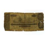 1864 Confederate $20 Bank Note