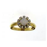 Genuine Opal & Diamond Accent Ring