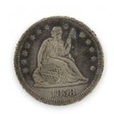 1858 Seated Liberty Silver Quarter *NICE