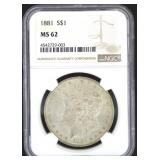 1881 MS62 Morgan Silver Dollar