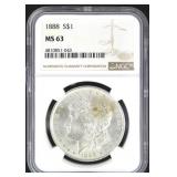 1888 MS63 Morgan Silver Dollar