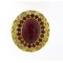 Genuine Cabochon Red Jasper Vintage Style Ring