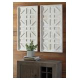 A8010048 Ashley XL  Antique White 2 pc Wall Decor