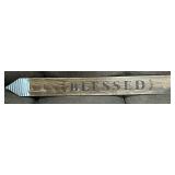 Blessed Wooden Arrow Sign