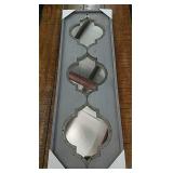 White Wash Wood Wall Decor 3 Mirrors