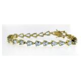 Genuine Pear Cut 8.50 ct Blue Topaz Bracelet