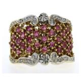 14kt Gold Genuine Ruby & Diamond Estate Ring