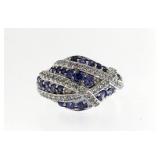 Beautiful Tanzanite & White Topaz Dinner Ring