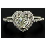 14kt Gold 1.11 ct Heart Diamond Solitaire Ring