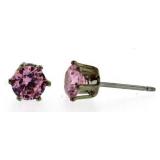 Pink Sapphire 1.50 ct Solitaire Earrings