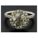 14kt Gold Round Brilliant 3.62 ct Diamond Ring