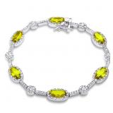 Elegant 14.50 ct Yellow & White Sapphire Bracelet