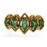 14kt Gold Antique Natural Emerald Dinner Ring