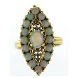 14kt Gold Natural Marquise Fire Opal Estate Ring