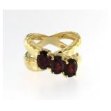 Genuine 2.00 ct Garnet Waterfall Ring