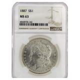 1887 MS63 Morgan Silver Dollar