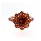 Elegant 6.50 ct Orange & Pink Sapphire Ring