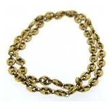 10kt Gold T & C 18" Designer Link Necklace