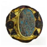 Genuine Oval Turquoise Designer Ring