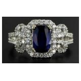 18kt Gold 2.86 ct Sapphire & Diamond Ring