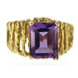 14kt Gold 2.85 ct Step Cut Natural Amethyst Ring