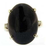 14kt Gold 12.40 ct Cabochon Onyx & Diamond Ring