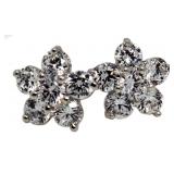 Brilliant 2.00 ct White Topaz Flower Earrings