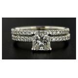 Platinum GIA Cert. 1.51 ct VVS Diamond 2 pc Bridal