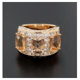 Emerald Cut 6.50 ct Morganite Designer Ring