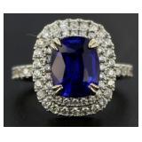 14kt Gold 4.31ct Sapphire & Diamond Ring