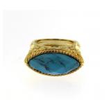 Genuine 6.50 ct Fancy Marquise Turquoise Ring