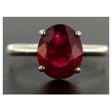 14kt Gold Natural 3.31 ct Ruby Solitaire Ring