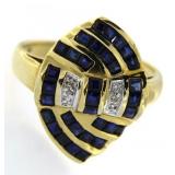 14kt Gold Natural Sapphire & Diamond Ring