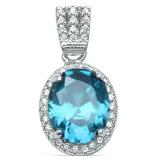 Oval 3.30 ct Aquamarine Designer Pendant