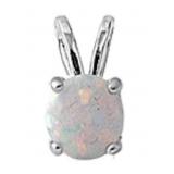 Round 1.00 ct Fire Opal Solitaire Pendant