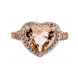 Gorgeous 3.00 ct Morganite Heart Ring