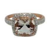 10kt Rose Gold 2.49 ct Morganite & Diamond Ring